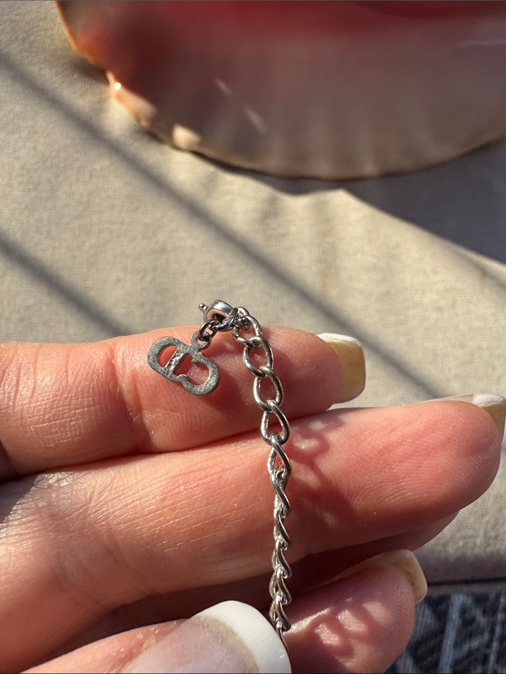 CD Cube Reversible Trotter Pendant Necklace - Silver approx 18” Adjustable - Picture 7 of 7